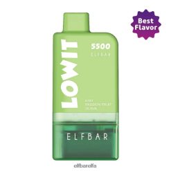 Elf Bar Norge - ELFBAR LOWIT 5500 forhåndsfylt podsett kiwi pasjonsfrukt guava pod + grønt batteri RR4BZF372